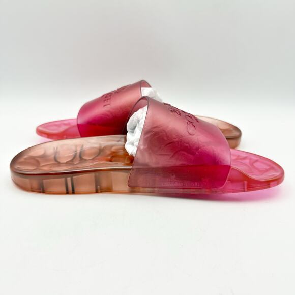 Coach Womens Ulyssa Jelly Sandals Slides US 5 EU 35.5 Pink EUC - Picture 4 of 13